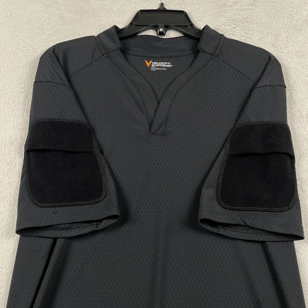 Velocity Systems Boss Rugby Shirt Mens XL Black Tactical Mesh Pocket Sleeve